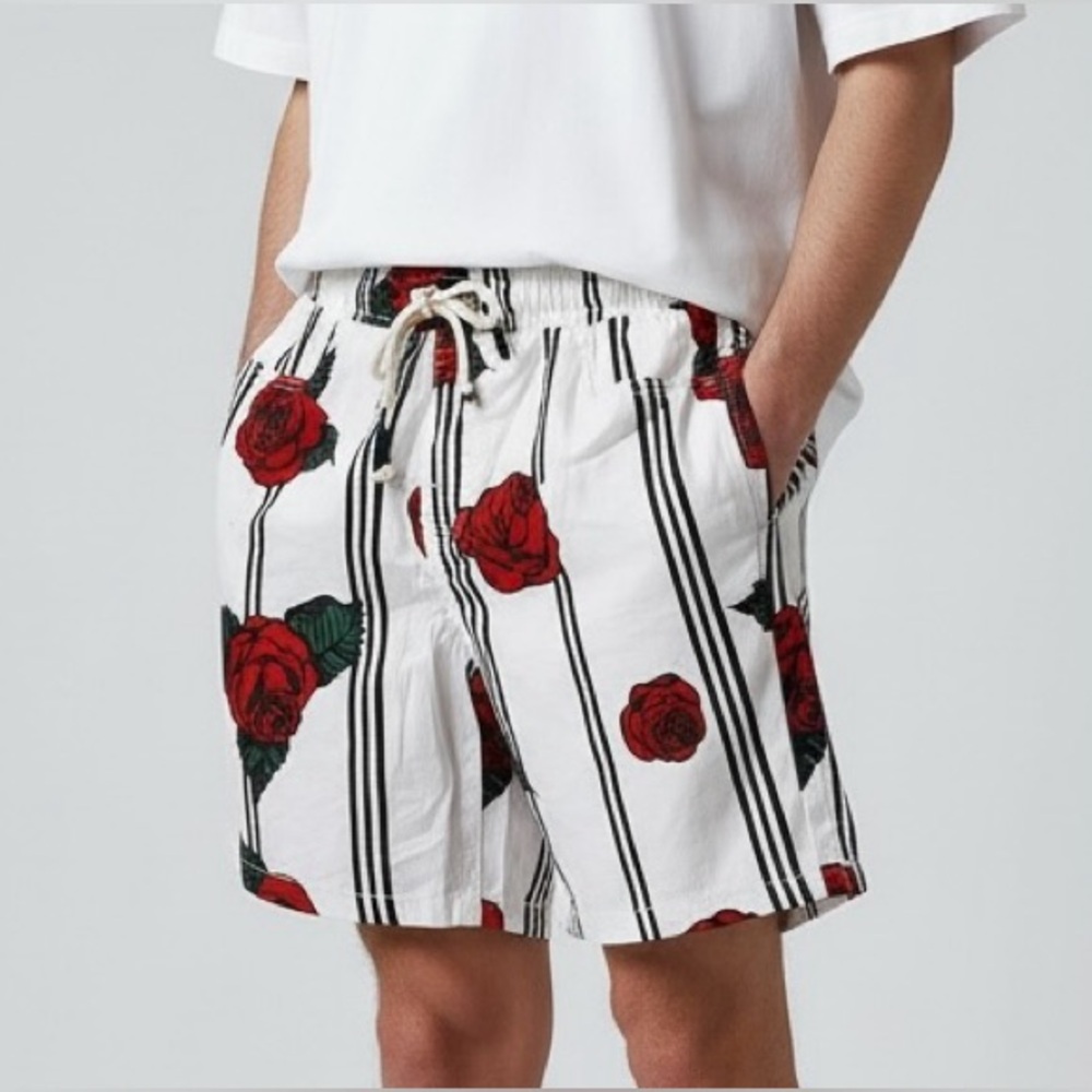 Fresh Prints of Bel Air All‎ Over Roses Shorts Drawstring waist Men’s size small